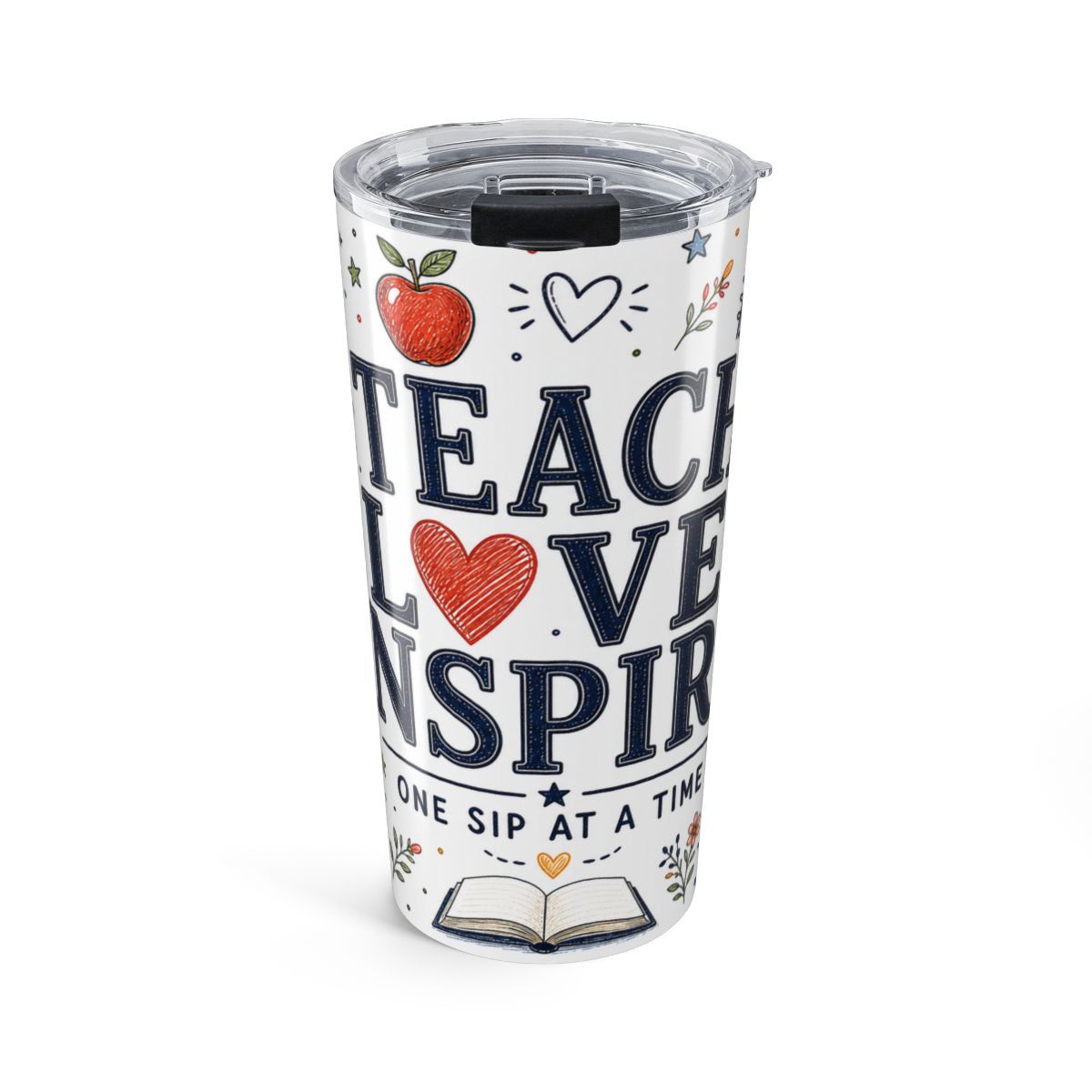 Teach Love Inspire 20oz Tumbler | Inspirational Teacher Gift | Insulated Stainless Steel Travel Cup