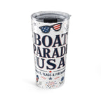 Boat Parade USA 20oz Tumbler | 4th of July Lake Tumbler | Insulated Stainless Steel Travel Cup