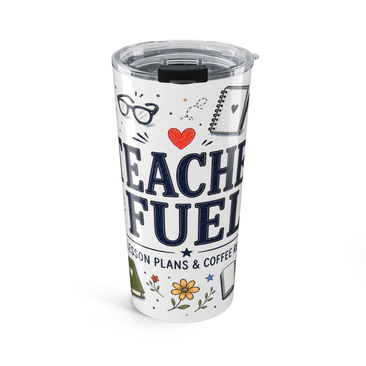 Teacher Fuel 20oz Tumbler | Teacher Coffee Tumbler | Insulated Stainless Steel Travel Cup