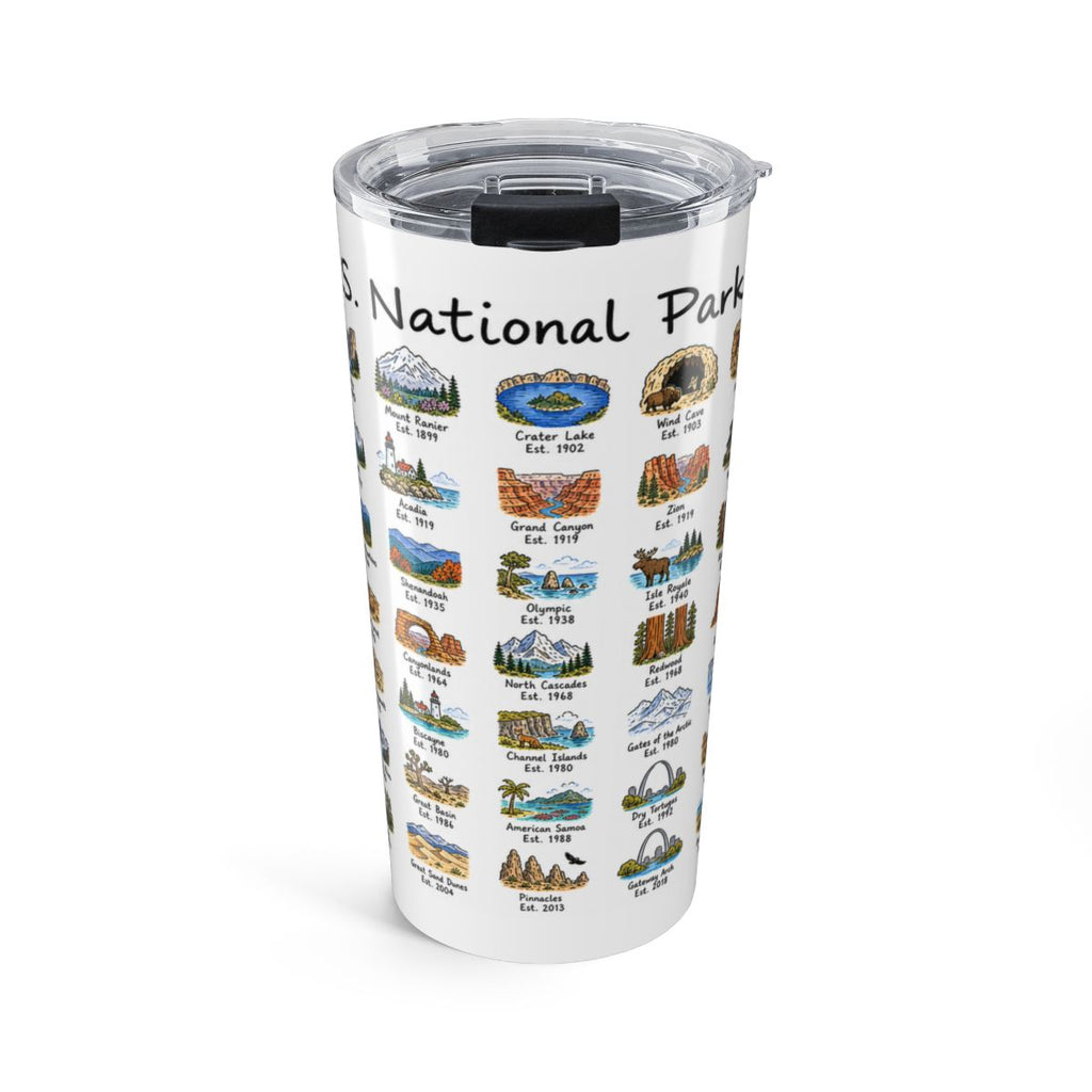 63 National Parks 20oz Tumbler | U.S. Parks Road Trip Gift | Insulated Stainless Steel Travel Cup