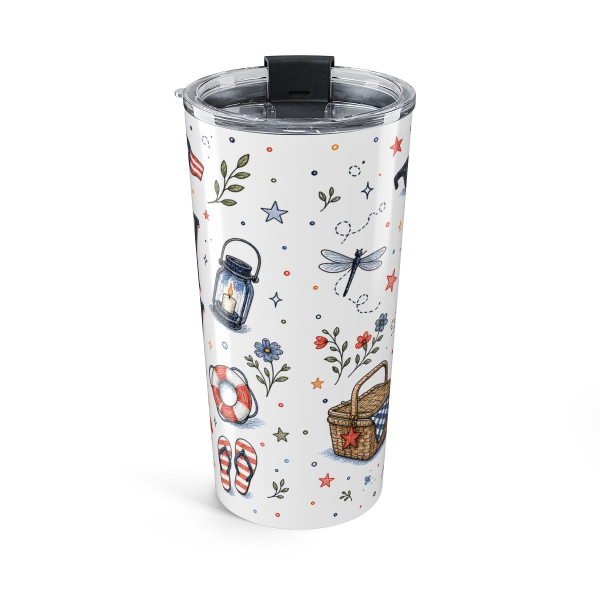 Lake Day Liberty 20oz Tumbler | Patriotic Summer Lake Gift | Insulated Stainless Steel Travel Cup