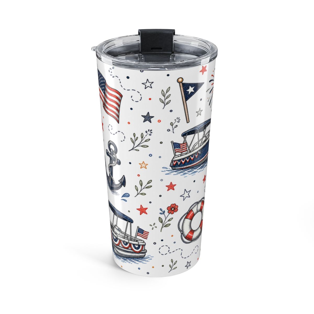 Boat Parade USA 20oz Tumbler | 4th of July Lake Tumbler | Insulated Stainless Steel Travel Cup