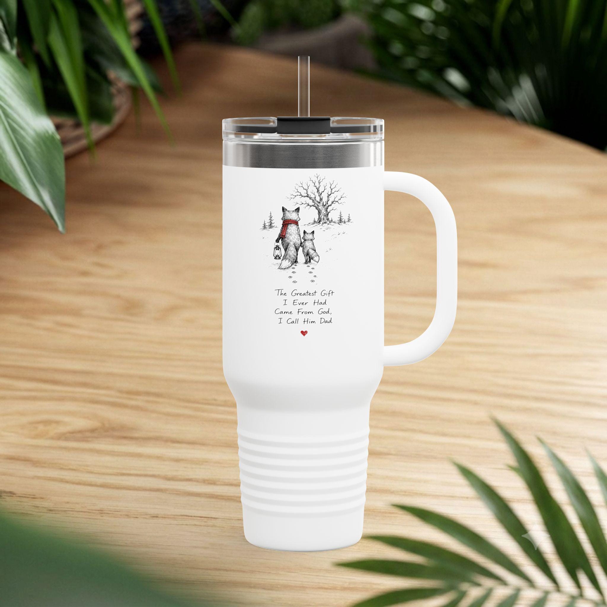 Clever Fox Dad 40oz Tumbler | Father's Day Gift | Insulated Stainless Steel Travel Mug for Dad