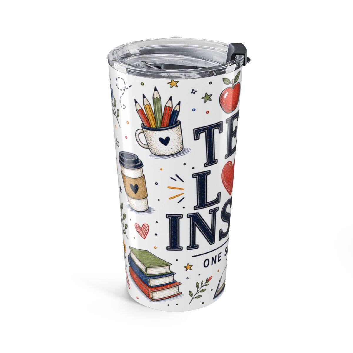 Teach Love Inspire 20oz Tumbler | Inspirational Teacher Gift | Insulated Stainless Steel Travel Cup