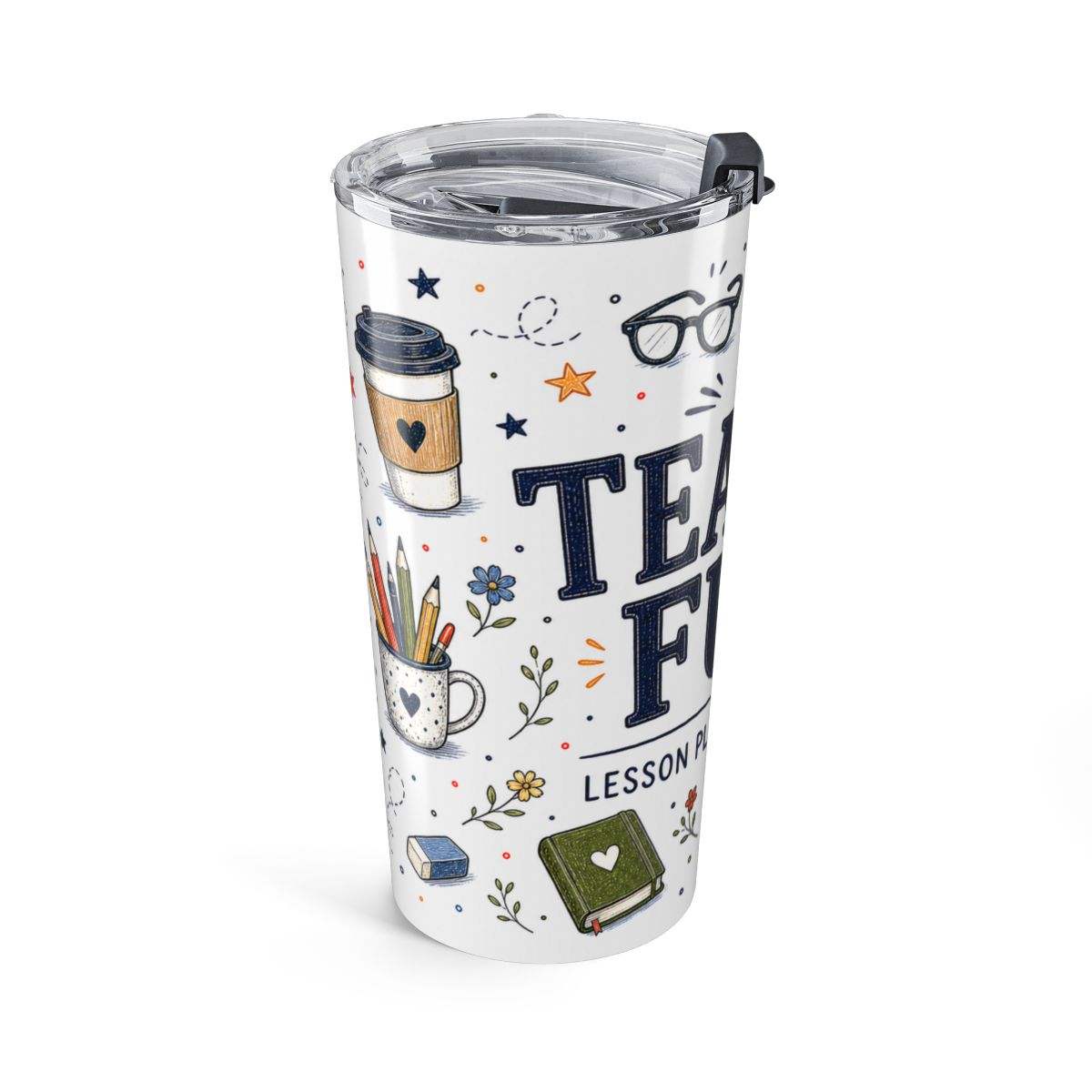 Teacher Fuel 20oz Tumbler | Teacher Coffee Tumbler | Insulated Stainless Steel Travel Cup