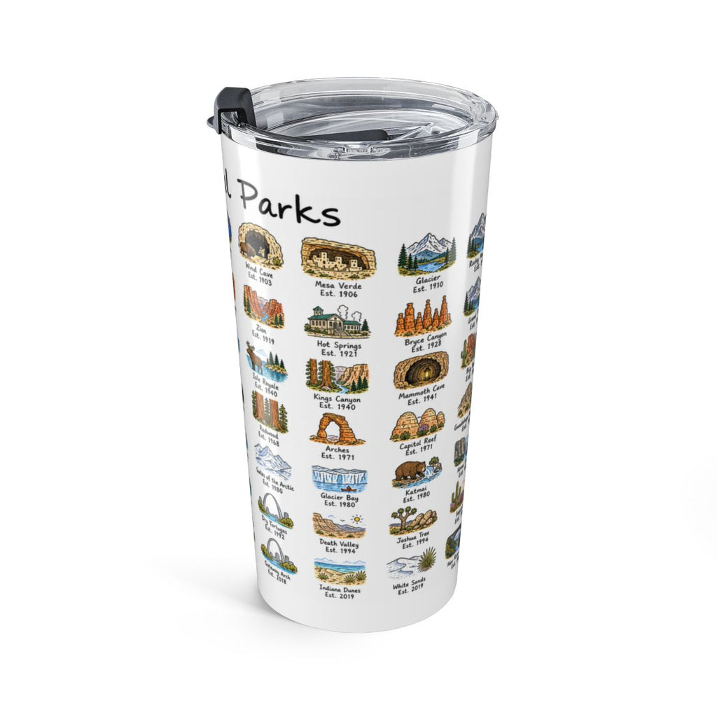 63 National Parks 20oz Tumbler | U.S. Parks Road Trip Gift | Insulated Stainless Steel Travel Cup