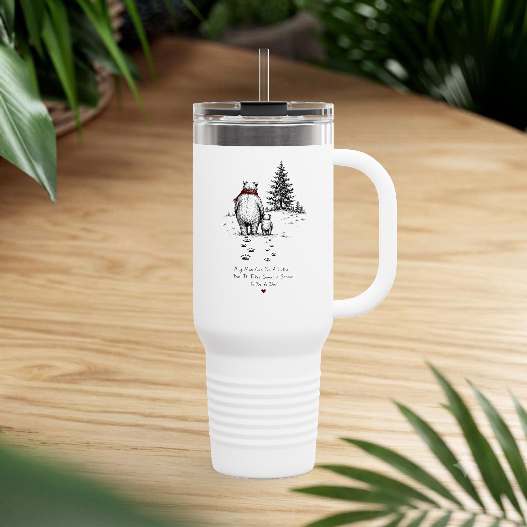 Papa Bear Dad 40oz Tumbler | Father's Day Gift | Insulated Stainless Steel Travel Mug for Dad