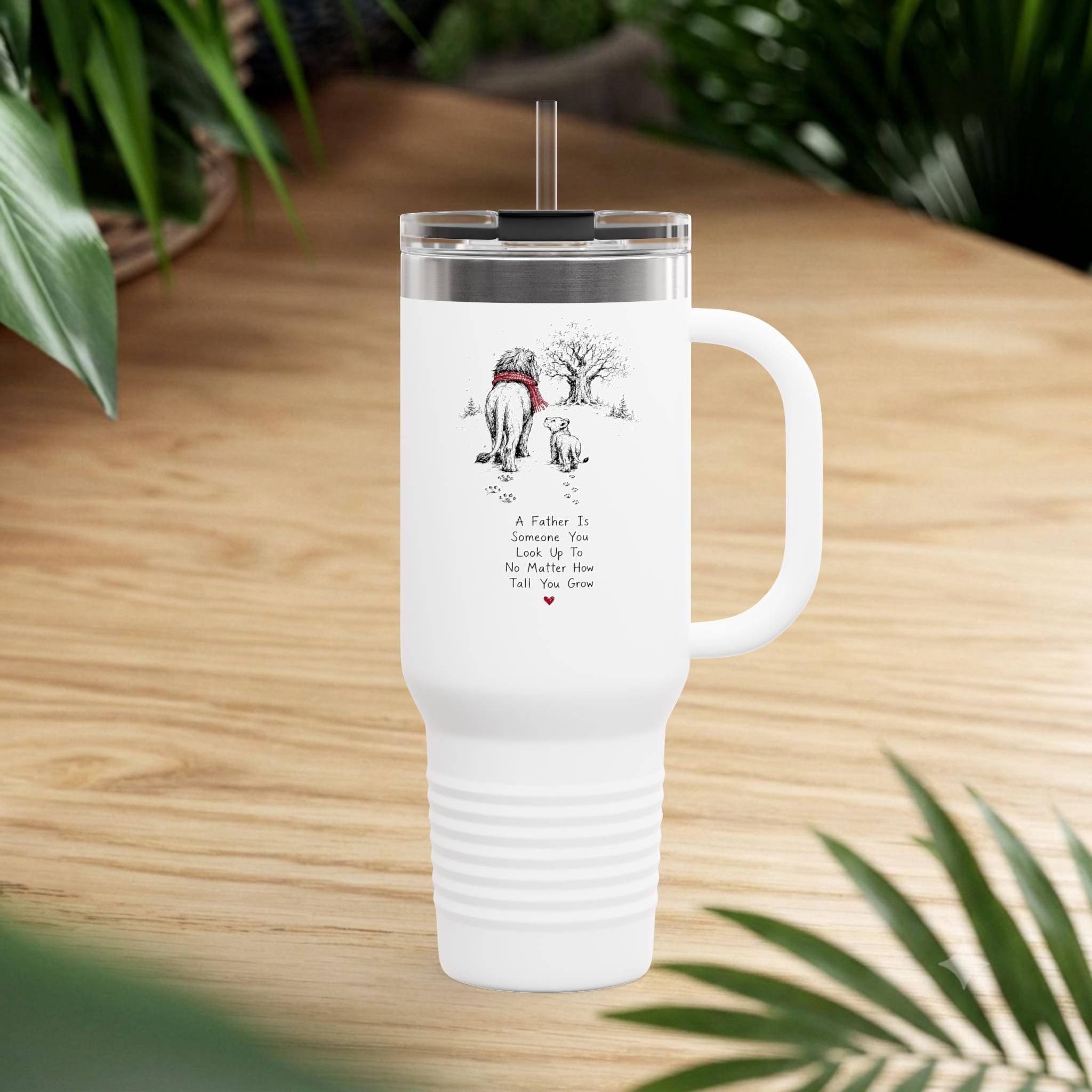 King Lion Dad 40oz Tumbler | Father's Day Gift | Insulated Stainless Steel Travel Mug for Dad