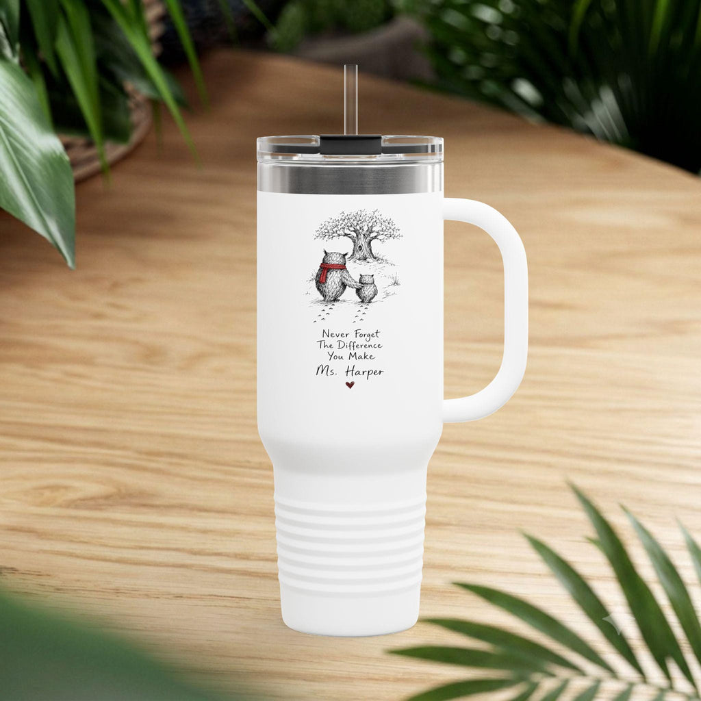 Wise Owl Harper 40oz Tumbler | Teacher Appreciation Gift | Insulated Stainless Steel Travel Mug with Straw
