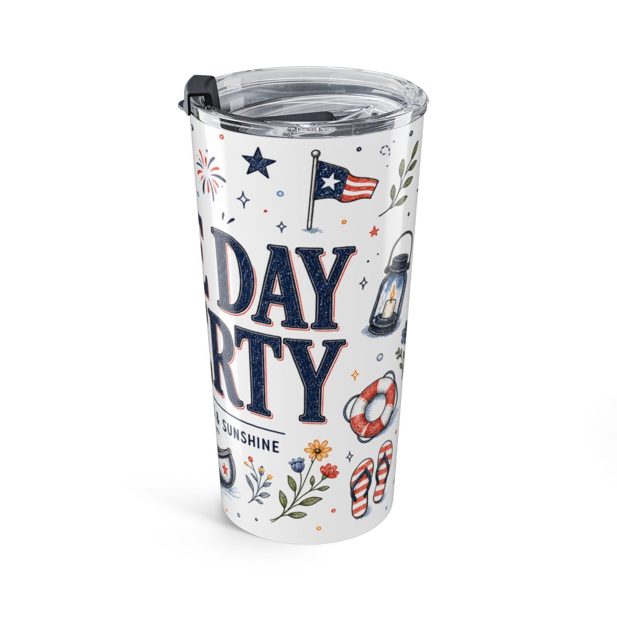 Lake Day Liberty 20oz Tumbler | Patriotic Summer Lake Gift | Insulated Stainless Steel Travel Cup
