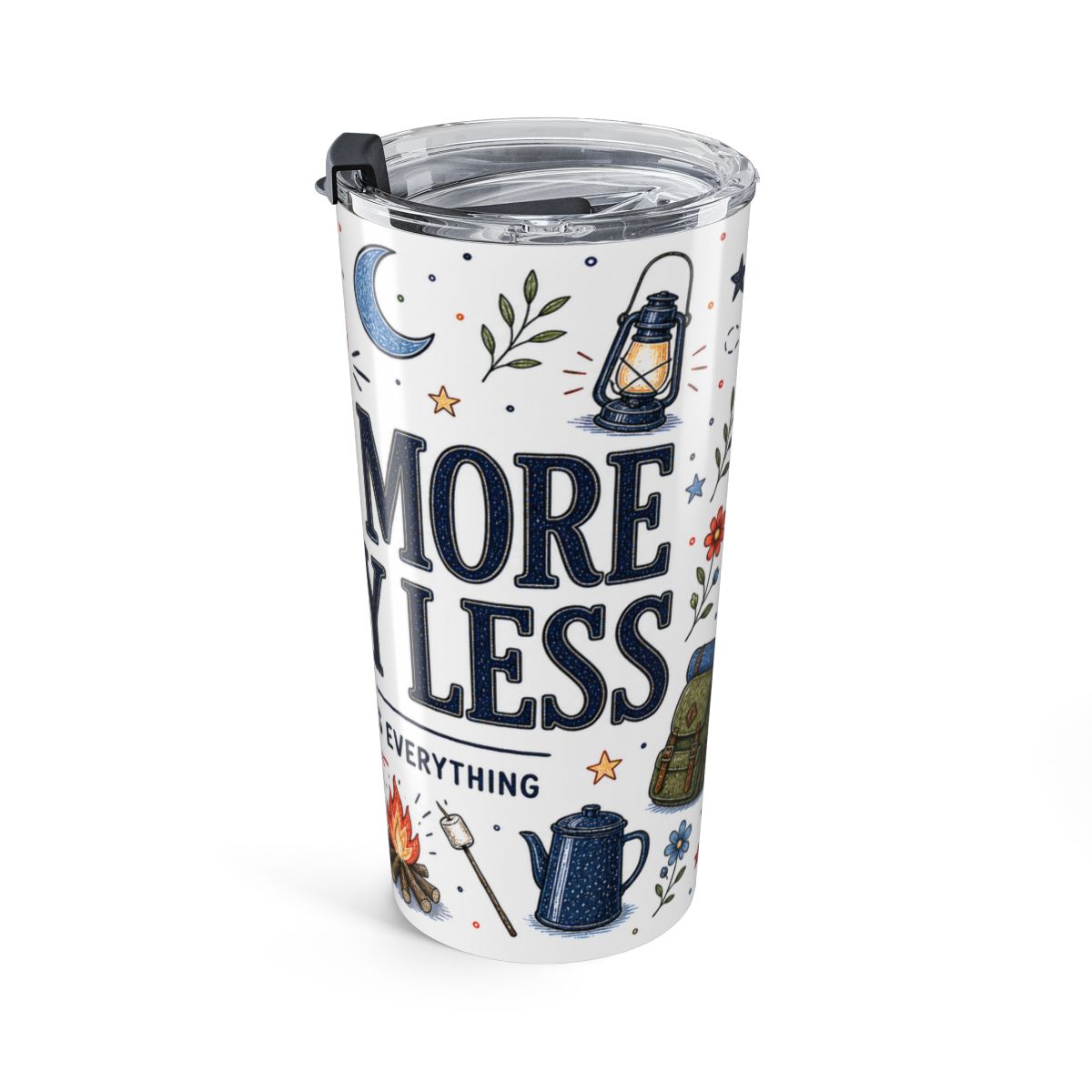 Camp More Worry Less 20oz Tumbler | Camping Lover Gift | Insulated Stainless Steel Travel Cup
