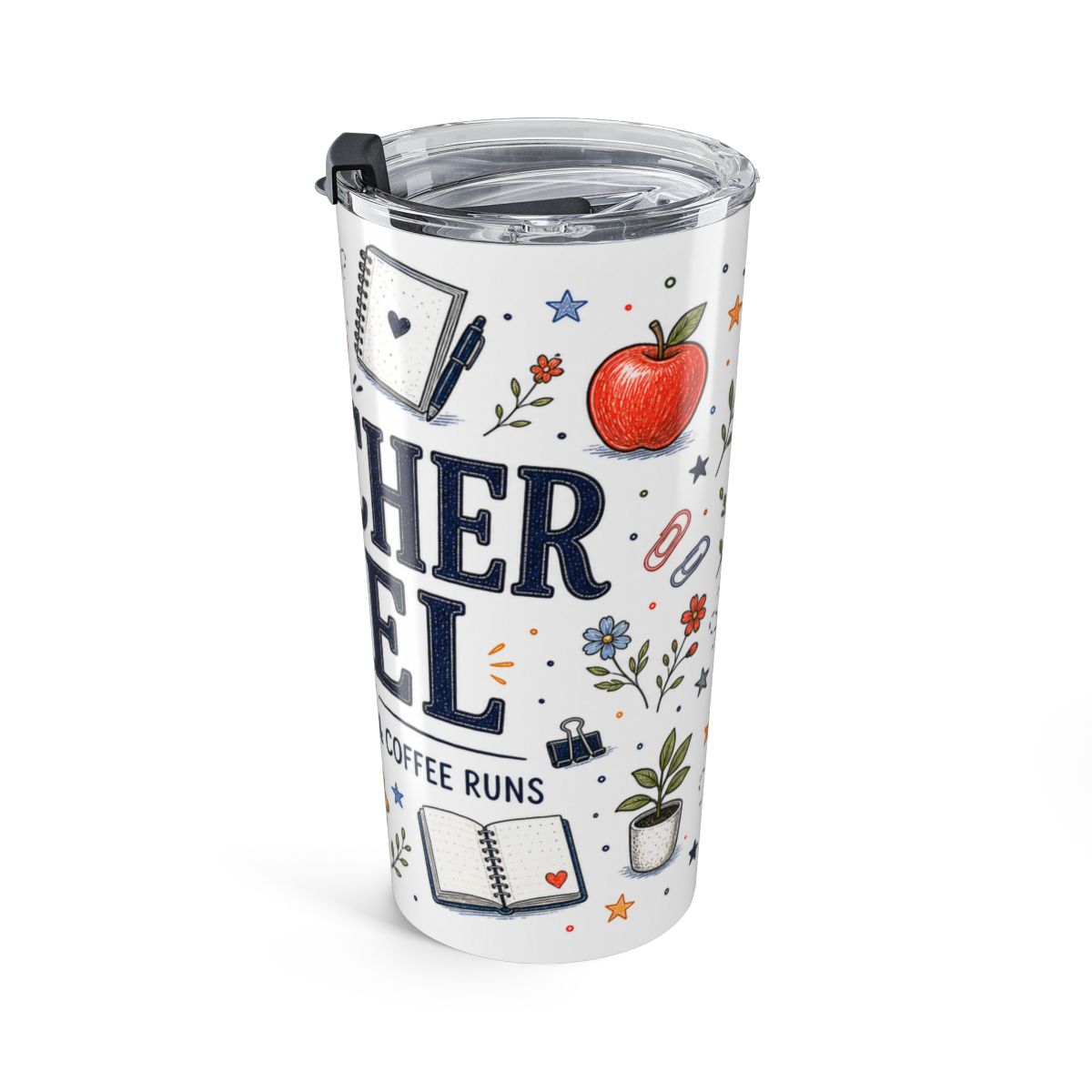 Teacher Fuel 20oz Tumbler | Teacher Coffee Tumbler | Insulated Stainless Steel Travel Cup