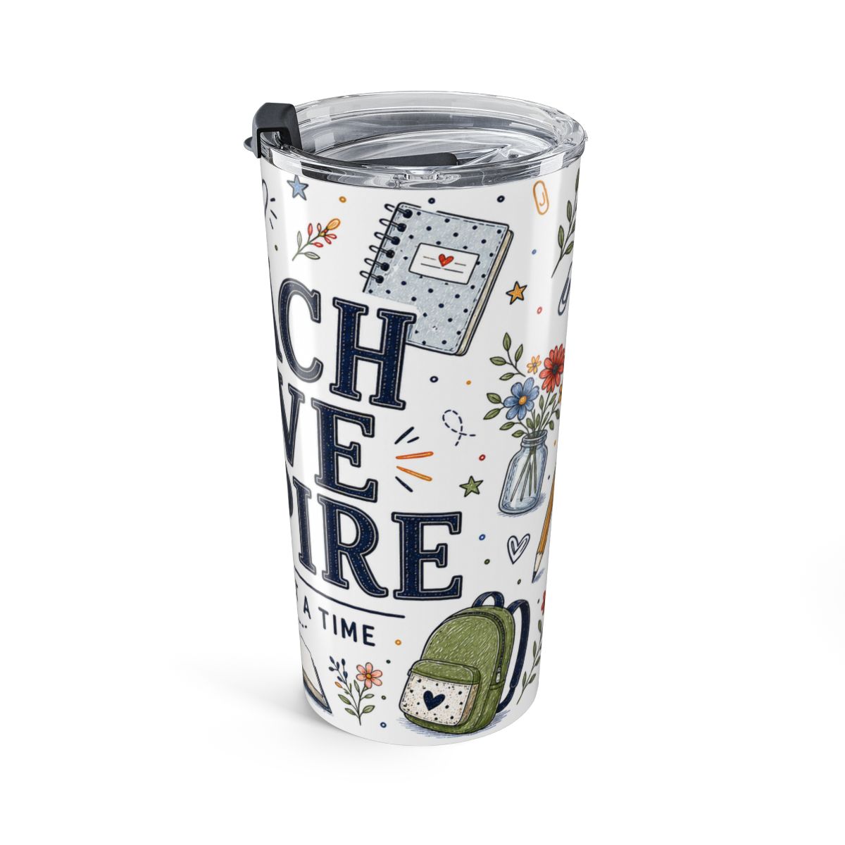 Teach Love Inspire 20oz Tumbler | Inspirational Teacher Gift | Insulated Stainless Steel Travel Cup