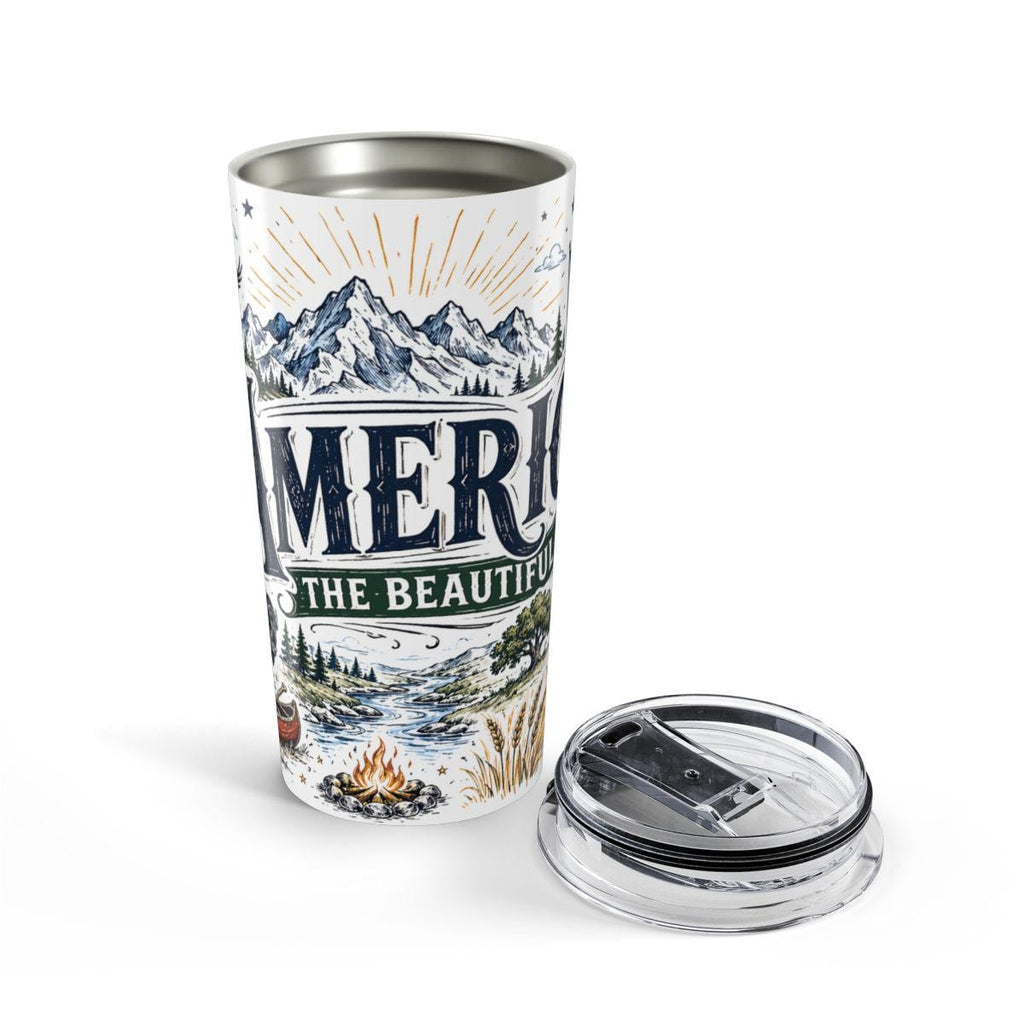 America the Beautiful 20oz Tumbler | Patriotic USA Gift | Insulated Stainless Steel Travel Cup