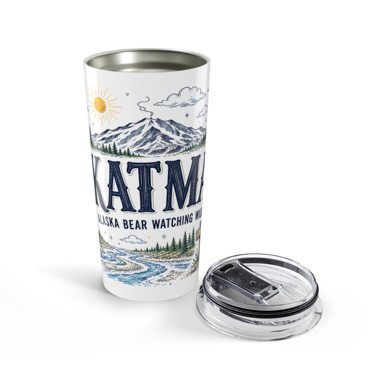 Katmai National Park 20oz Tumbler | Alaska Bear Watching Wildlife Gift | Insulated Stainless Steel Travel Cup