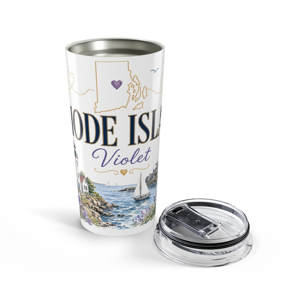 Rhode Island State Flower 20oz Tumbler | Violet Botanical State Flower Gift | Insulated Stainless Steel Travel Cup