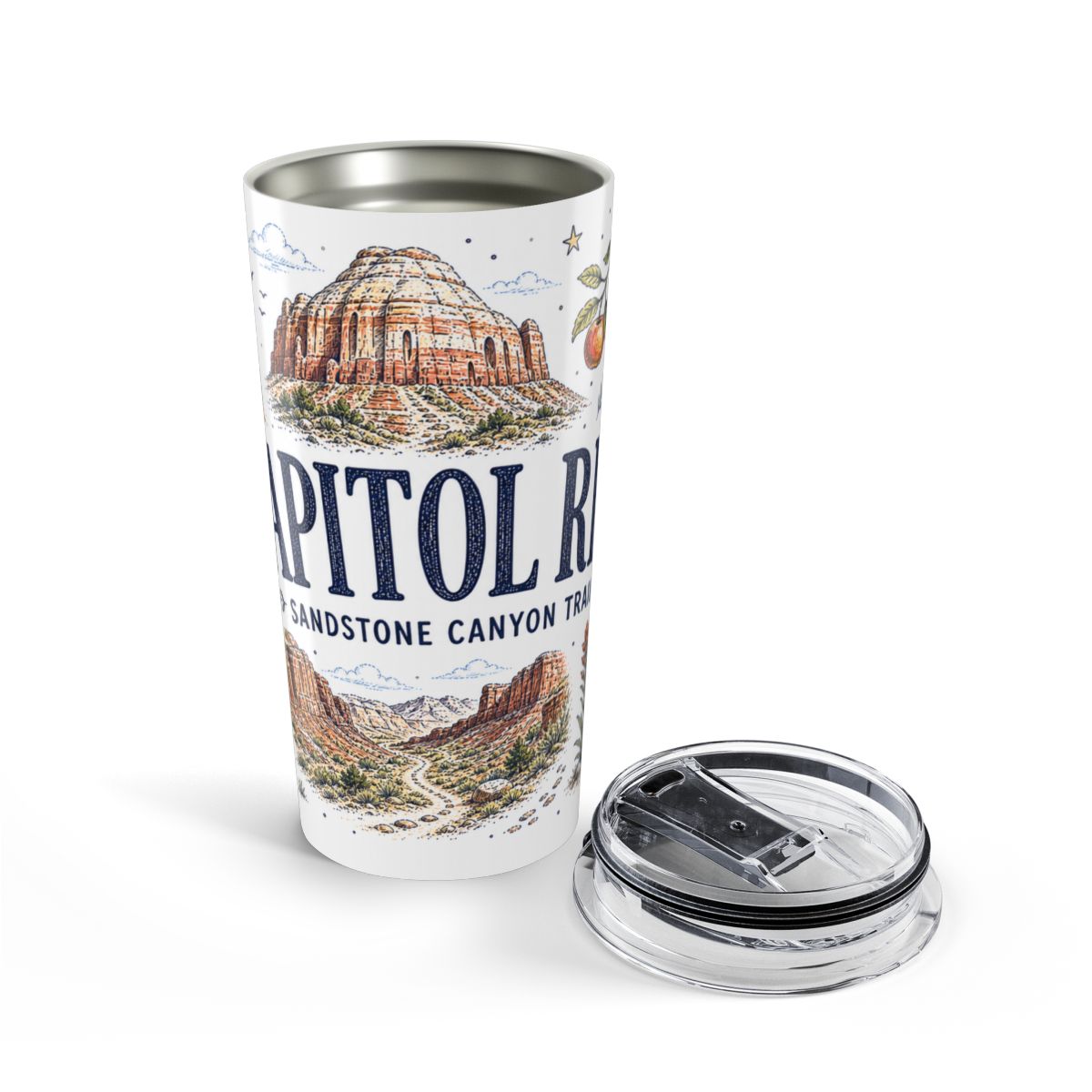 Capitol Reef National Park 20oz Tumbler | Utah Sandstone Canyon Hiking Gift | Insulated Stainless Steel Travel Cup