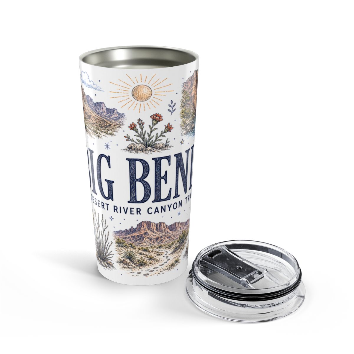 Big Bend National Park 20oz Tumbler | Texas Desert River Canyon Hiking Gift | Insulated Stainless Steel Travel Cup