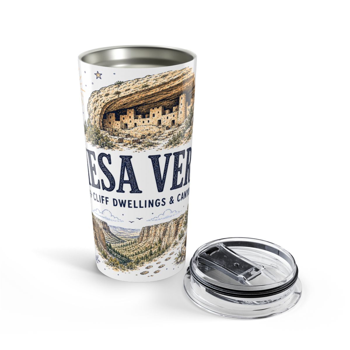 Mesa Verde National Park 20oz Tumbler | Colorado Ancient Cliff Dwellings Gift | Insulated Stainless Steel Travel Cup
