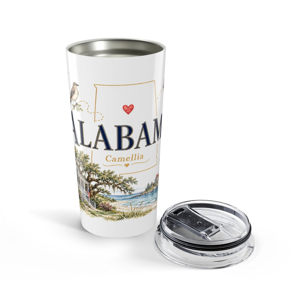 Alabama State Flower 20oz Tumbler | Camellia Botanical State Flower Gift | Insulated Stainless Steel Travel Cup