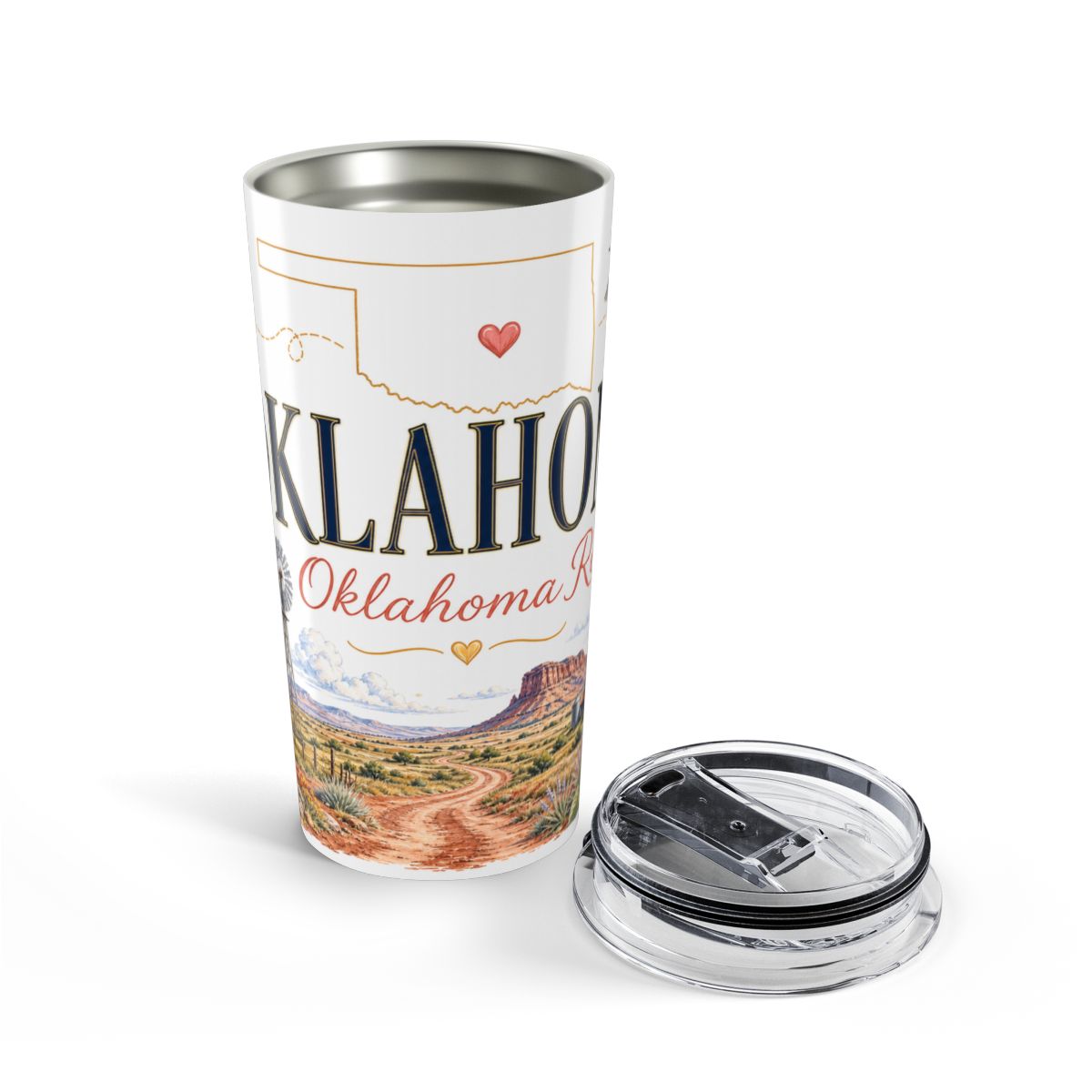 Oklahoma State Flower 20oz Tumbler | Oklahoma Rose Botanical State Flower Gift | Insulated Stainless Steel Travel Cup