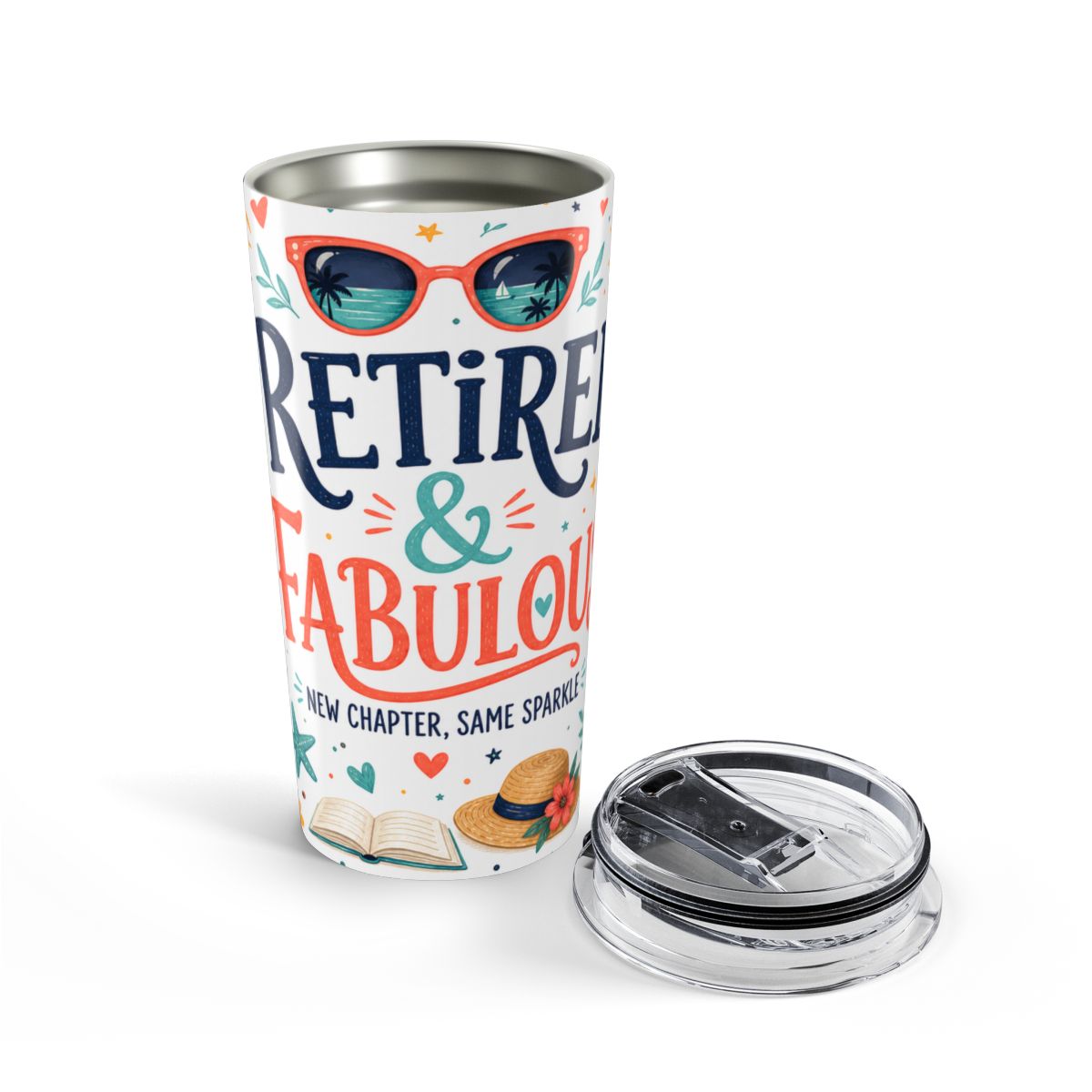 Retired and Fabulous 20oz Tumbler | Bright Retirement Gift | Insulated Stainless Steel Travel Cup