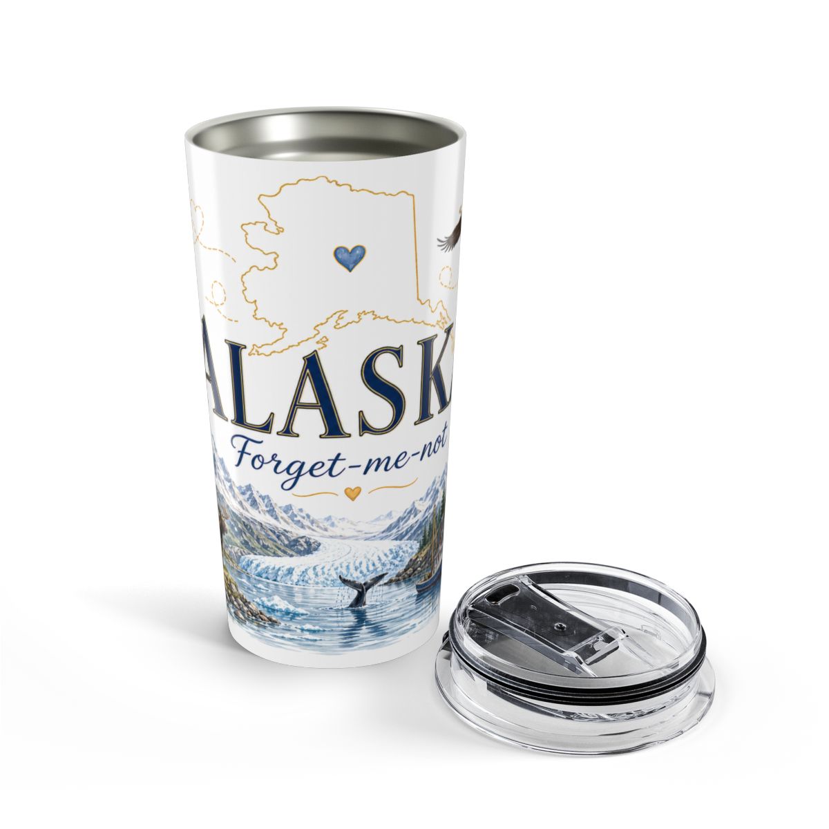 Alaska State Flower 20oz Tumbler | Forget-me-not Botanical State Flower Gift | Insulated Stainless Steel Travel Cup