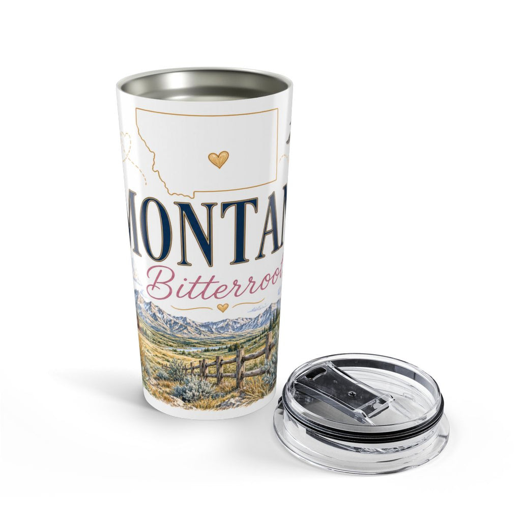 Montana State Flower 20oz Tumbler | Bitterroot Botanical State Flower Gift | Insulated Stainless Steel Travel Cup