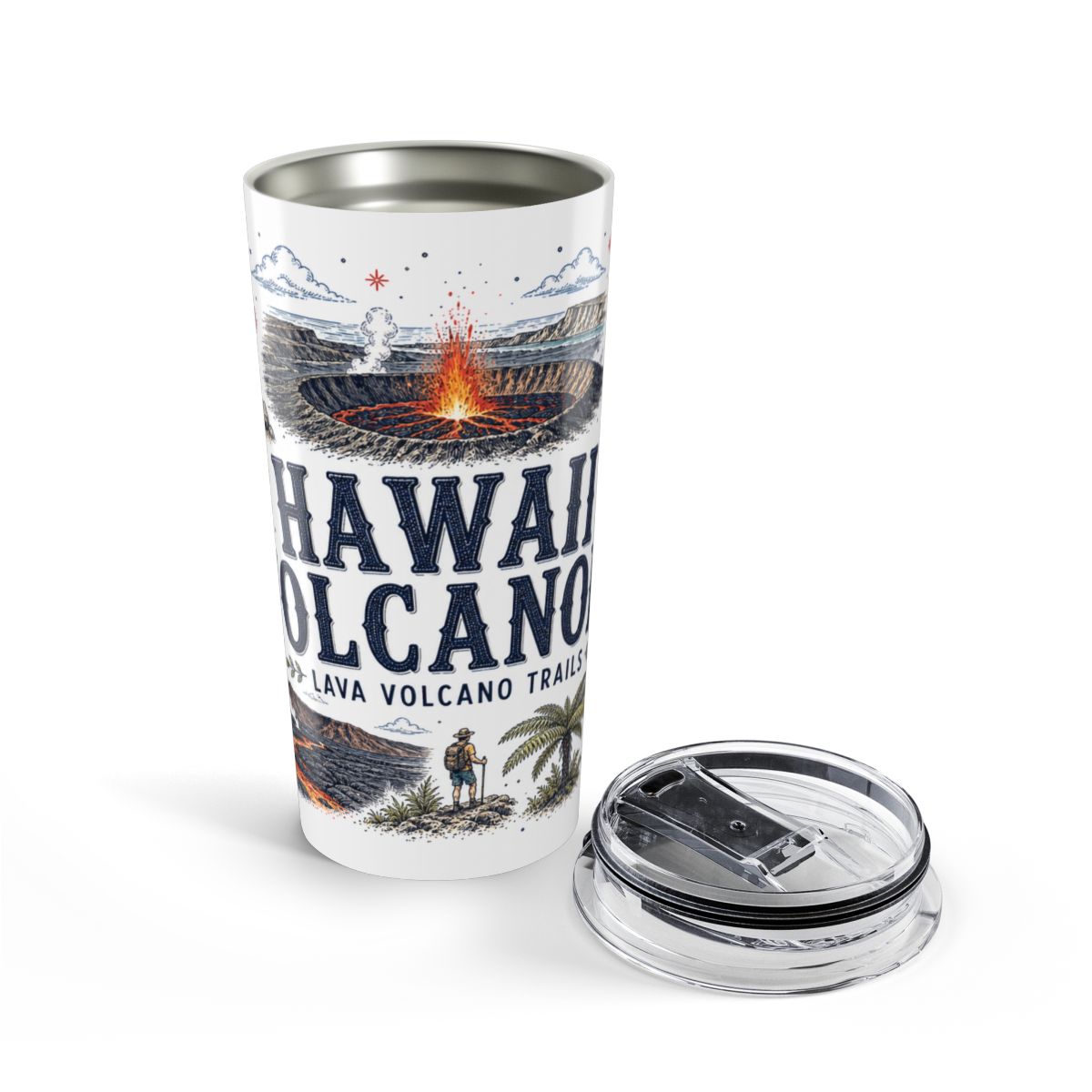 Hawaii Volcanoes National Park 20oz Tumbler | Hawaii Big Island Lava Volcano Gift | Insulated Stainless Steel Travel Cup