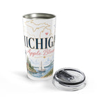 Michigan State Flower 20oz Tumbler | Apple Blossom Botanical State Flower Gift | Insulated Stainless Steel Travel Cup