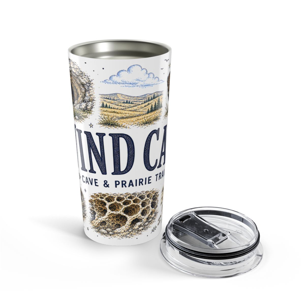 Wind Cave National Park 20oz Tumbler | South Dakota Cave Bison Prairie Gift | Insulated Stainless Steel Travel Cup