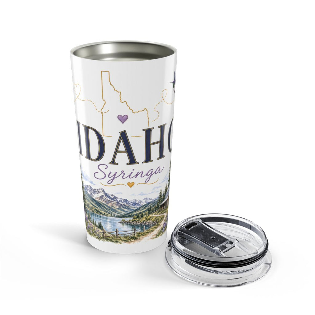 Idaho State Flower 20oz Tumbler | Syringa Botanical State Flower Gift | Insulated Stainless Steel Travel Cup