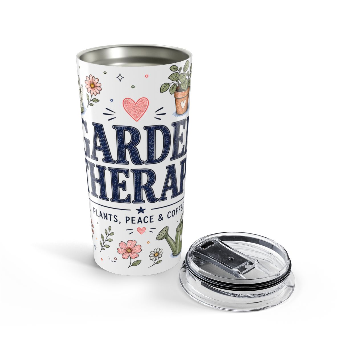 Garden Therapy 20oz Tumbler | Gardener Gift | Insulated Stainless Steel Travel Cup