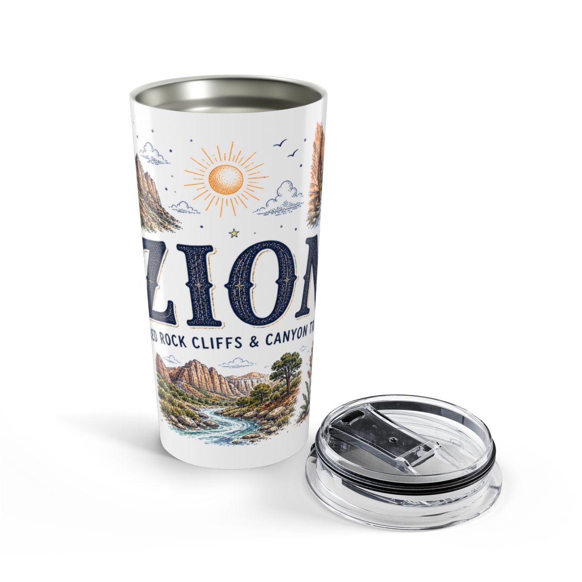 Zion National Park 20oz Tumbler | Hiking Camping Nature Gift | Insulated Stainless Steel Travel Cup