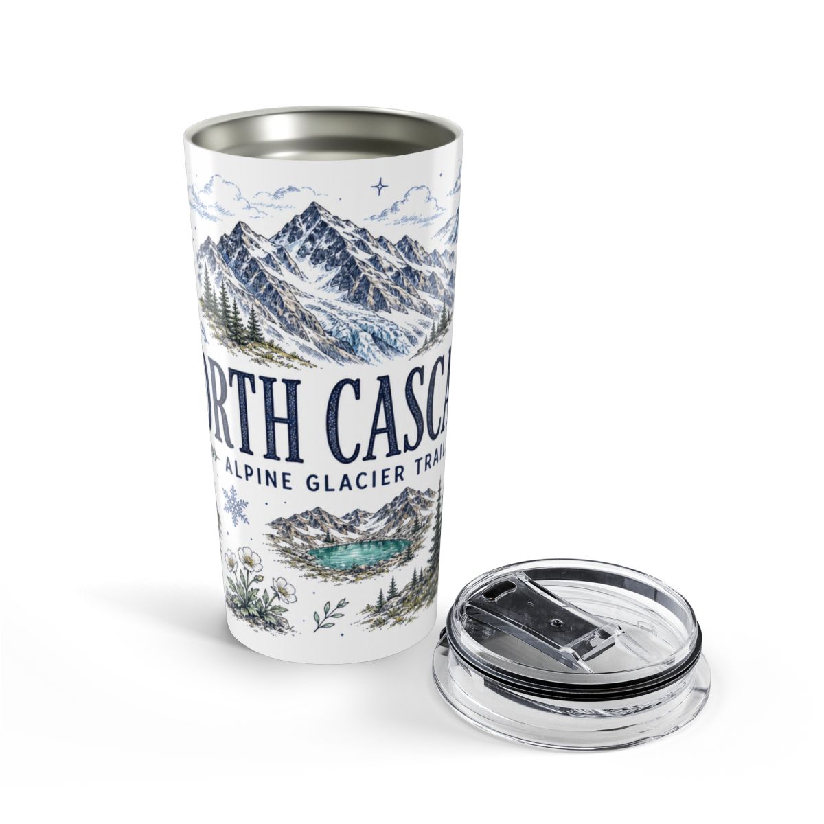 North Cascades National Park 20oz Tumbler | Washington Alpine Glacier Hiking Gift | Insulated Stainless Steel Travel Cup