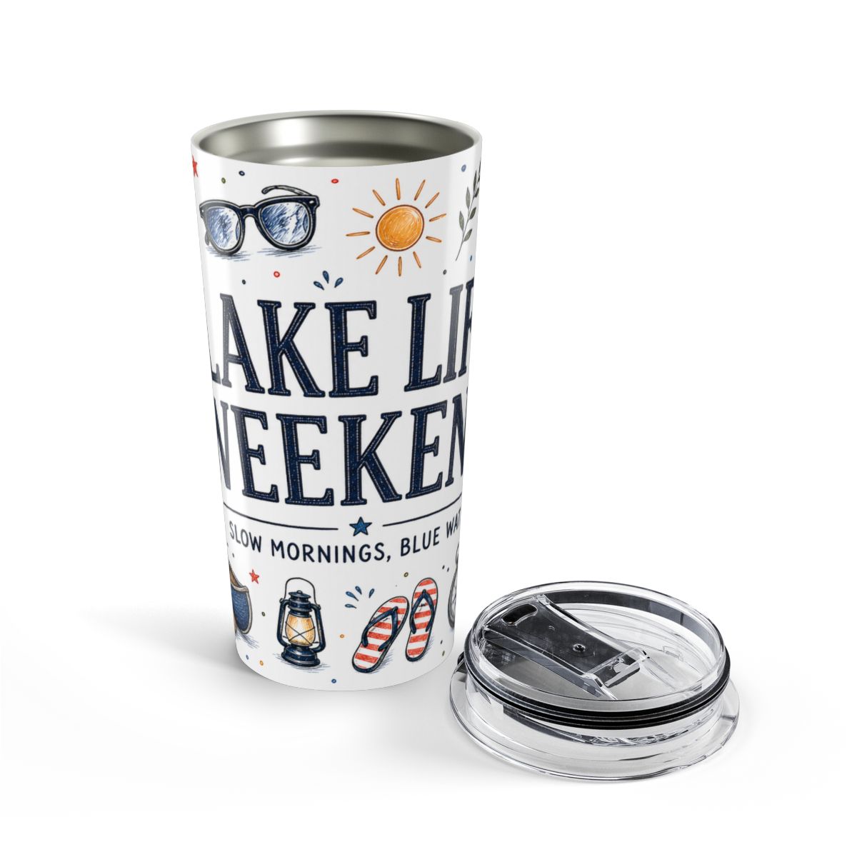 Lake Life Weekend 20oz Tumbler | Lake House Gift | Insulated Stainless Steel Travel Cup