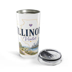 Illinois State Flower 20oz Tumbler | Violet Botanical State Flower Gift | Insulated Stainless Steel Travel Cup