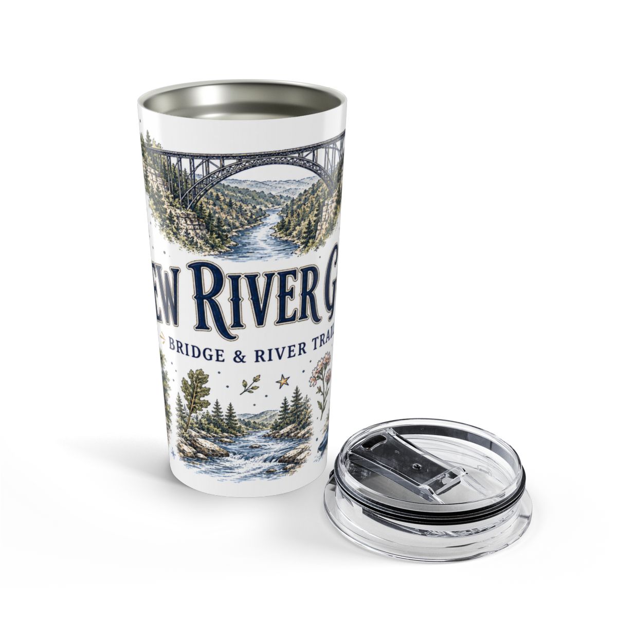 New River Gorge National Park 20oz Tumbler | West Virginia River Canyon Climbing Gift | Insulated Stainless Steel Travel Cup