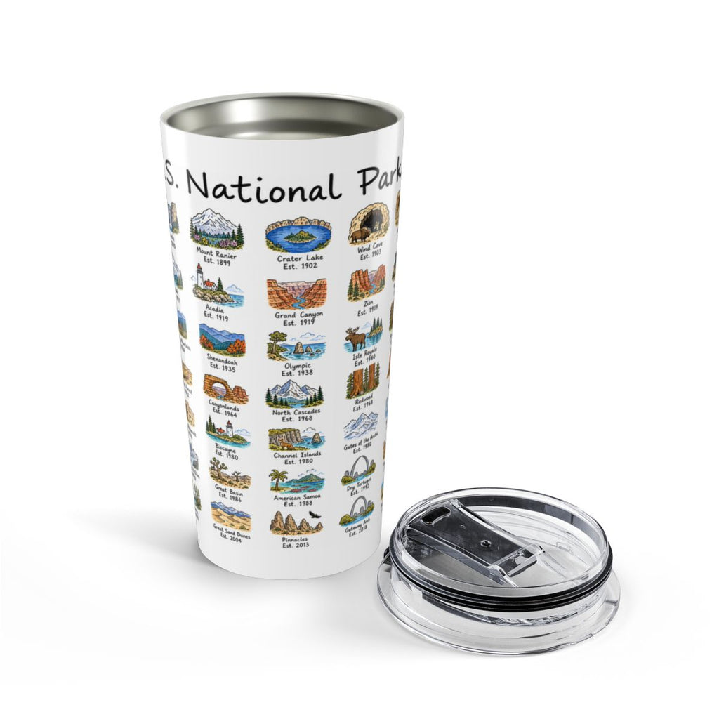 63 National Parks 20oz Tumbler | U.S. Parks Road Trip Gift | Insulated Stainless Steel Travel Cup