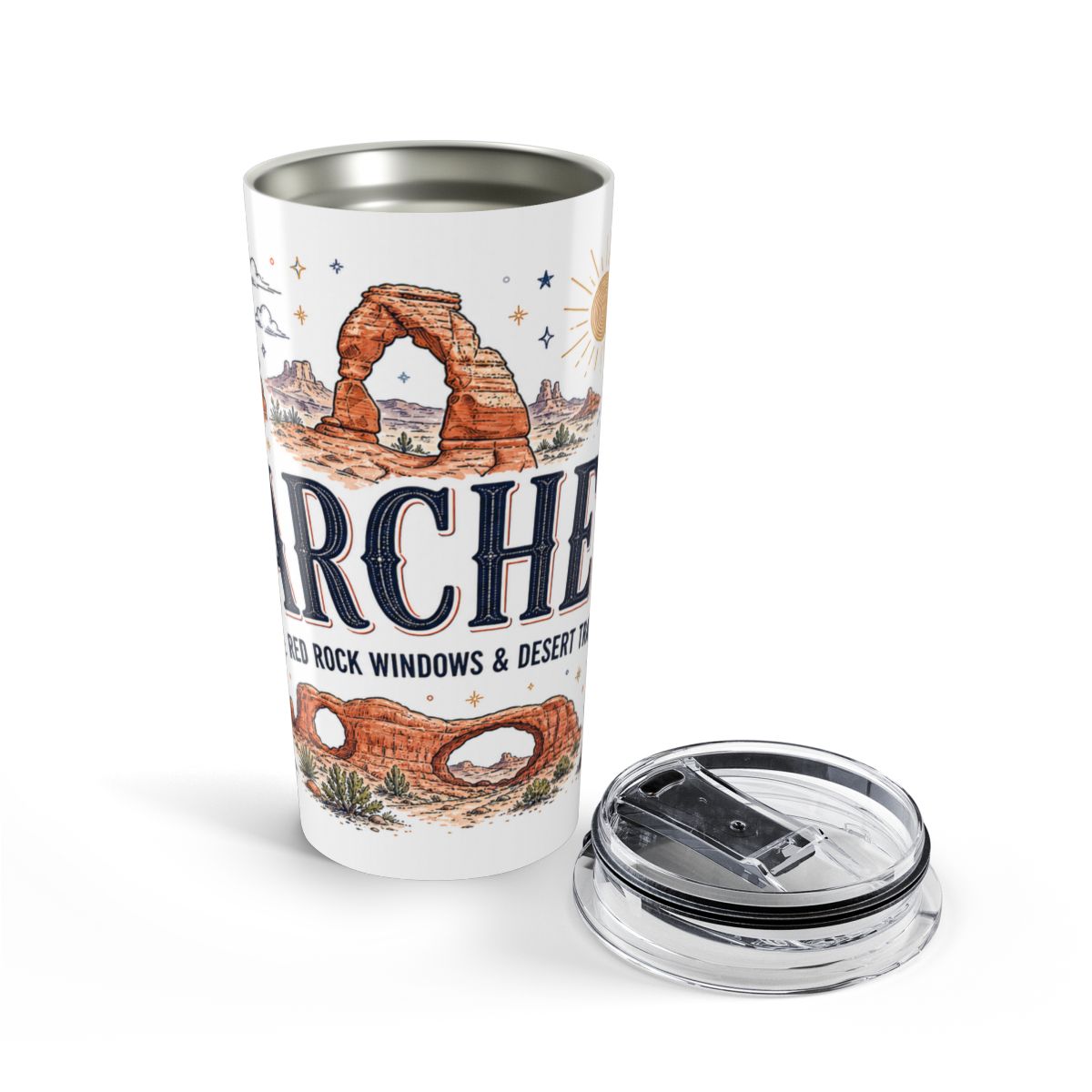 Arches National Park 20oz Tumbler | Utah Desert Hiking Gift | Insulated Stainless Steel Travel Cup