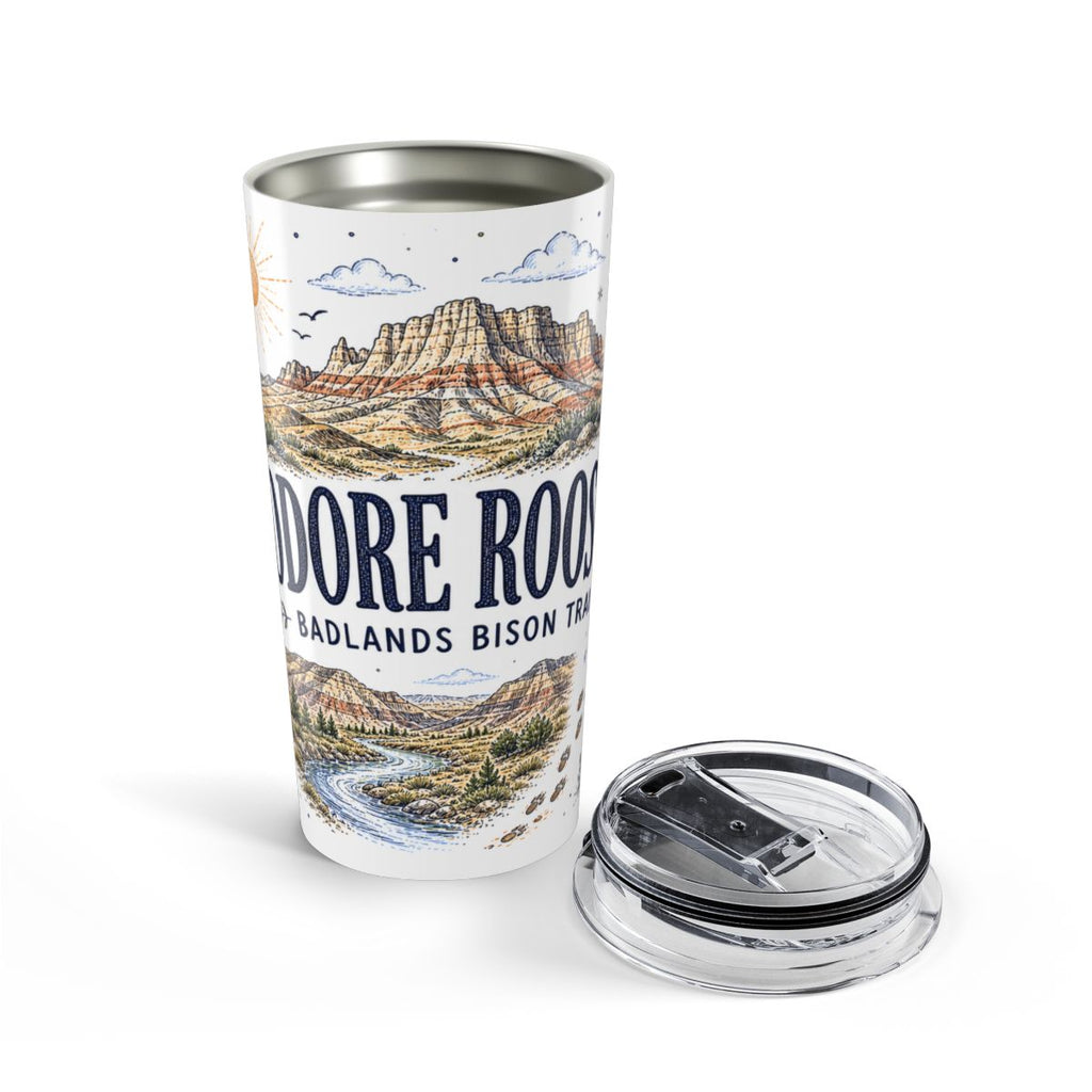 Theodore Roosevelt National Park 20oz Tumbler | North Dakota Badlands Bison Gift | Insulated Stainless Steel Travel Cup