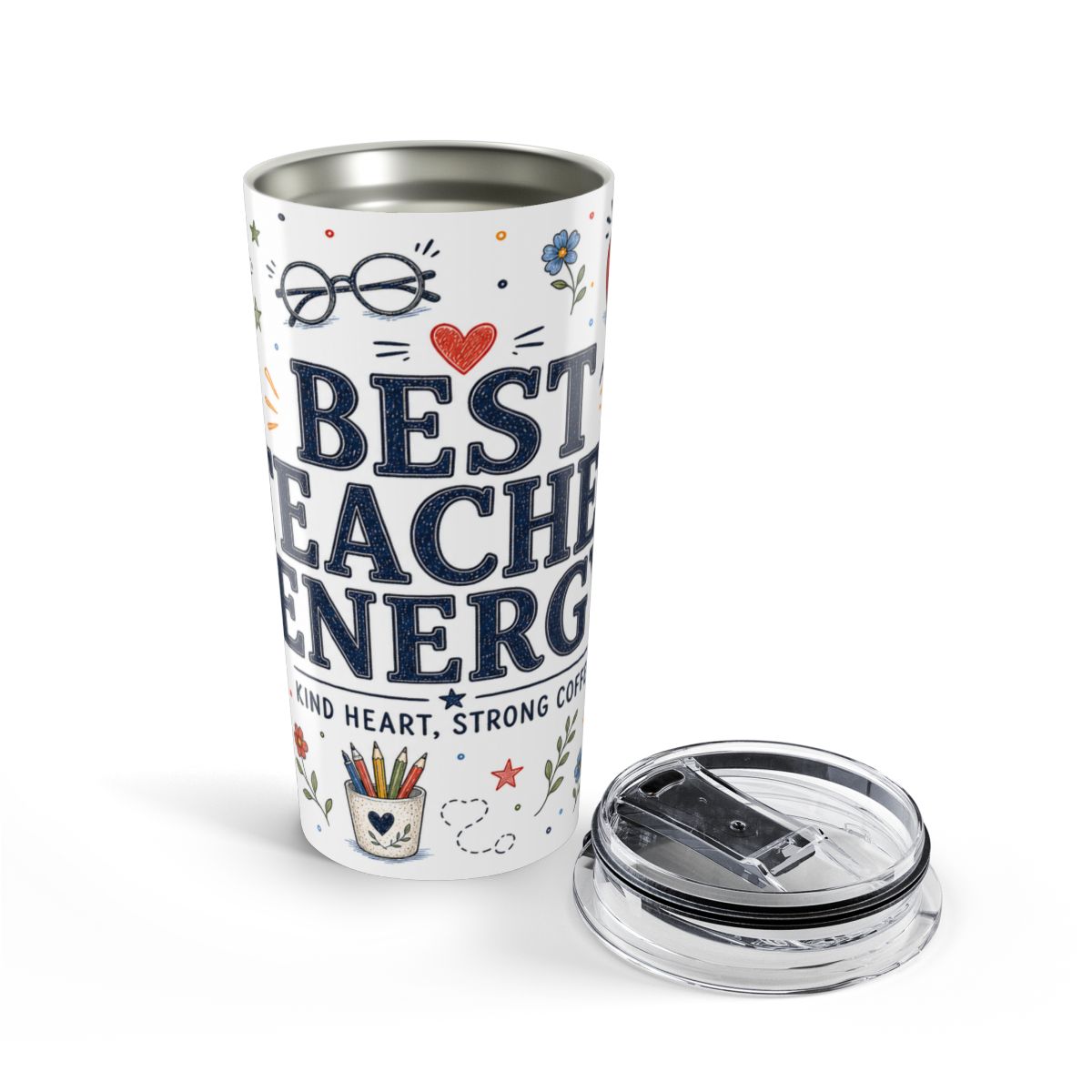 Best Teacher Energy 20oz Tumbler | Teacher Appreciation Gift | Insulated Stainless Steel Travel Cup
