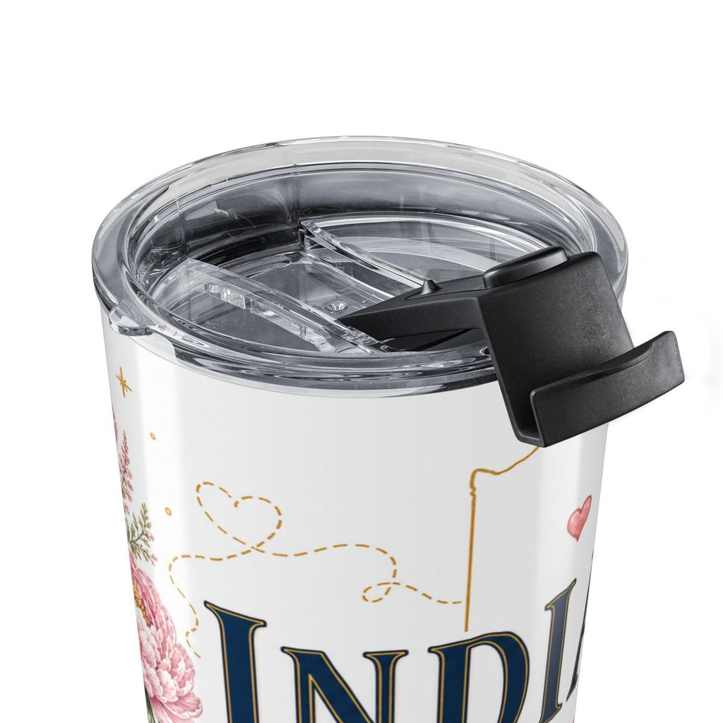 Indiana State Flower 20oz Tumbler | Peony Botanical State Flower Gift | Insulated Stainless Steel Travel Cup