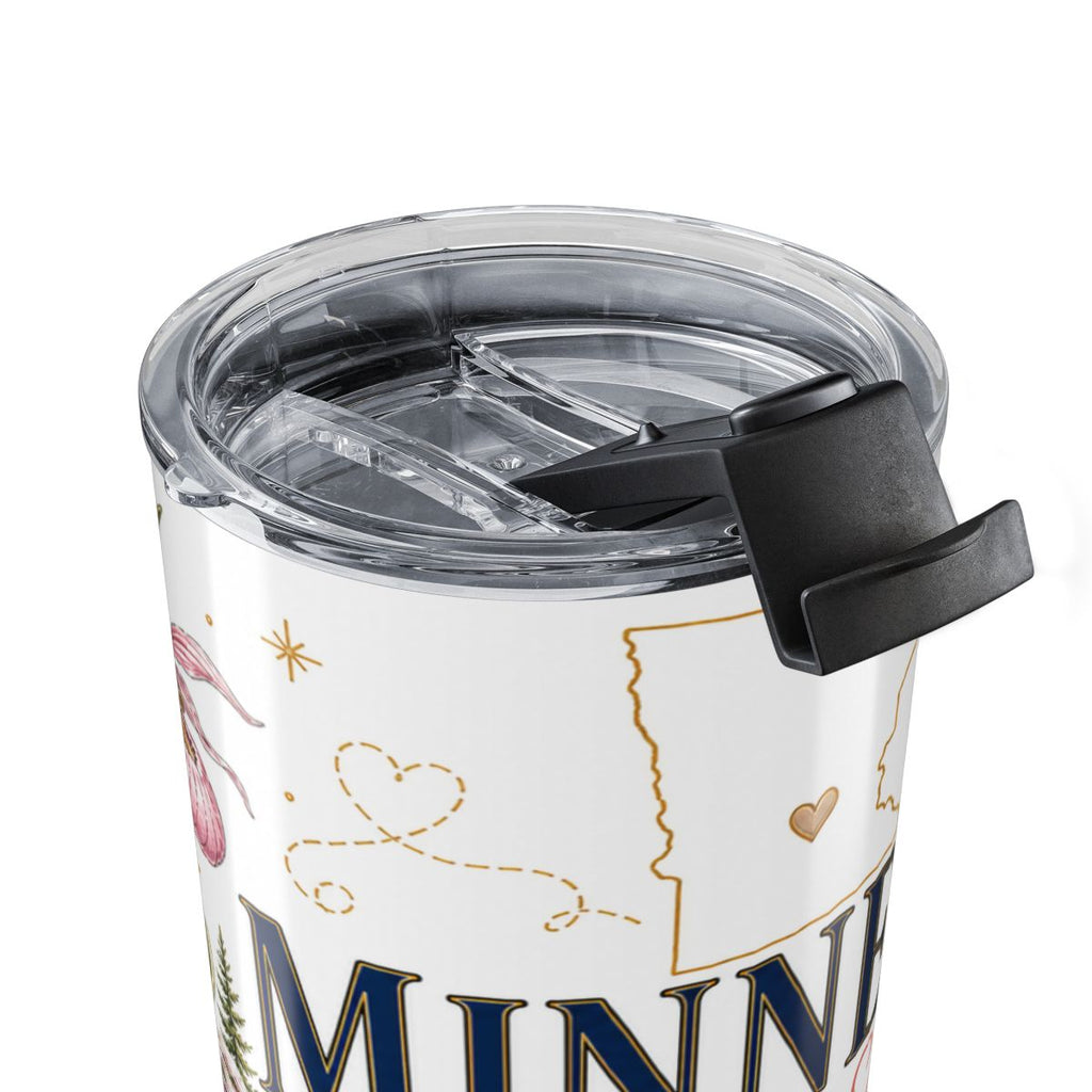 Minnesota State Flower 20oz Tumbler | Pink and White Lady Slipper Botanical State Flower Gift | Insulated Stainless Steel Travel Cup
