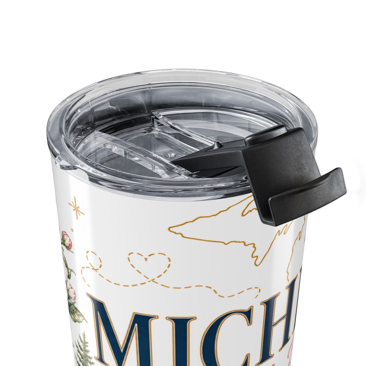 Michigan State Flower 20oz Tumbler | Apple Blossom Botanical State Flower Gift | Insulated Stainless Steel Travel Cup