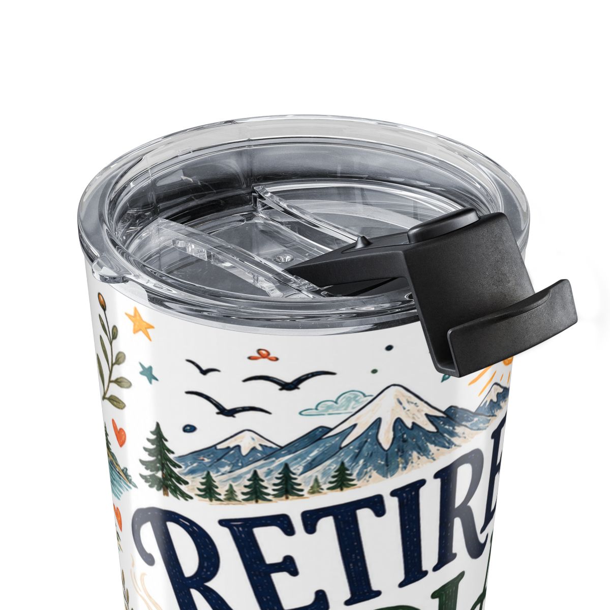 Retirement Plan Coffee And Adventures 20oz Tumbler | Travel Retirement Gift | Insulated Stainless Steel Travel Cup