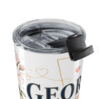 Georgia State Flower 20oz Tumbler | Cherokee Rose Botanical State Flower Gift | Insulated Stainless Steel Travel Cup