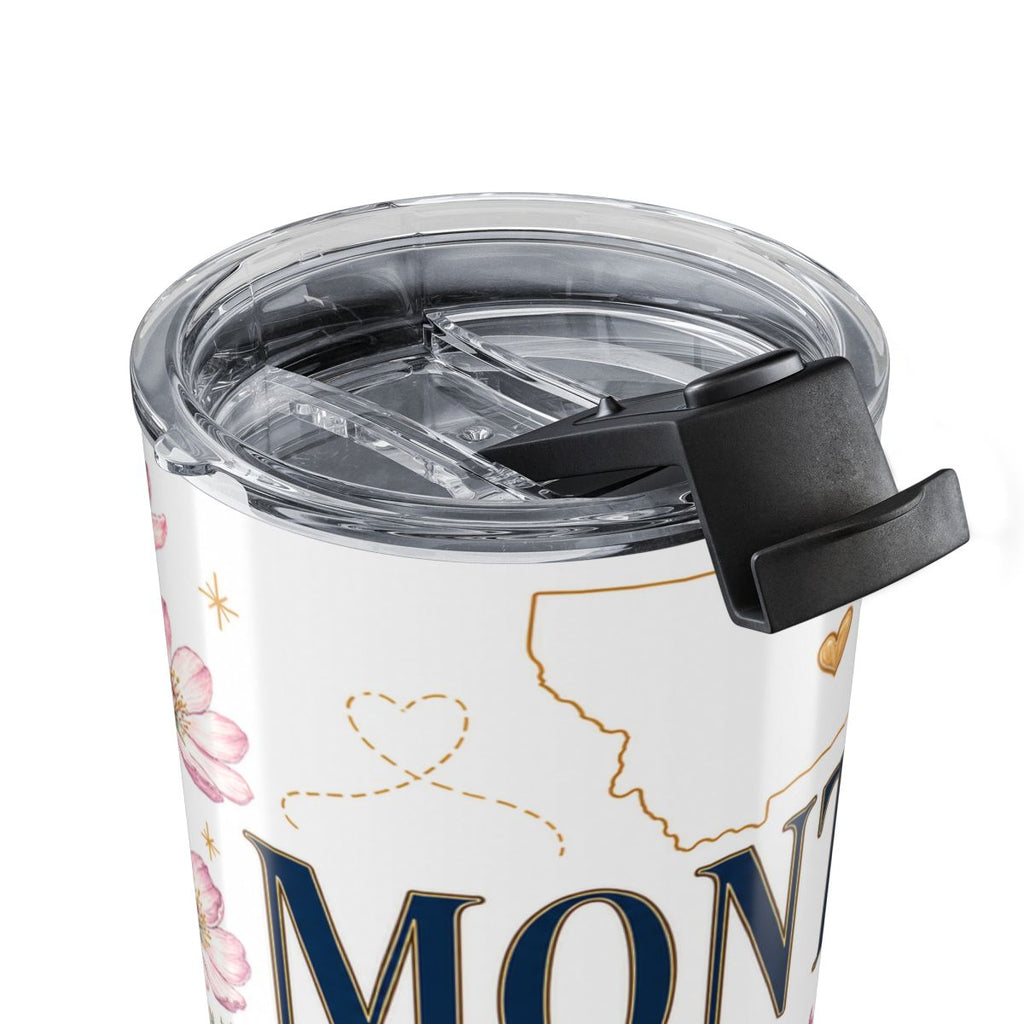Montana State Flower 20oz Tumbler | Bitterroot Botanical State Flower Gift | Insulated Stainless Steel Travel Cup