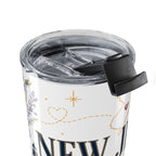 New Jersey State Flower 20oz Tumbler | Violet Botanical State Flower Gift | Insulated Stainless Steel Travel Cup