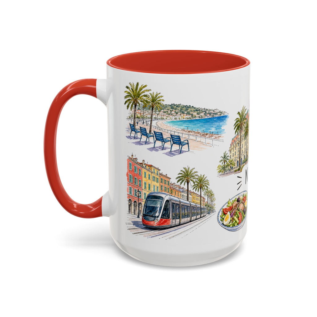 Nice Illustrated Travel Mug | City Souvenir Accent Coffee Mug | 11oz 15oz Ceramic Cup